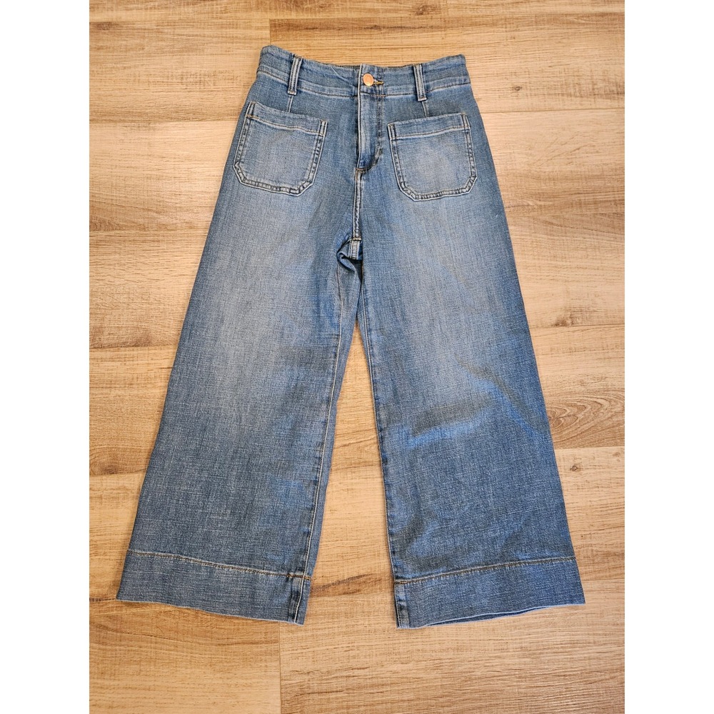 LC Lauren Conrad Wide Leg Crop Jeans Women 2P Super High Rise Light Wash Petite